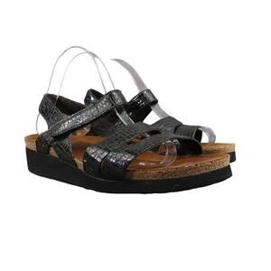 Naot Shoes Womens 40 Sandals Wedge Adjustable Leather Cork Fashion Comfort Kayla